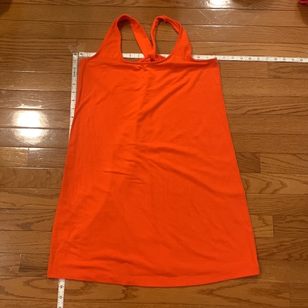 Cute halter, dress with looped strap in true orange
